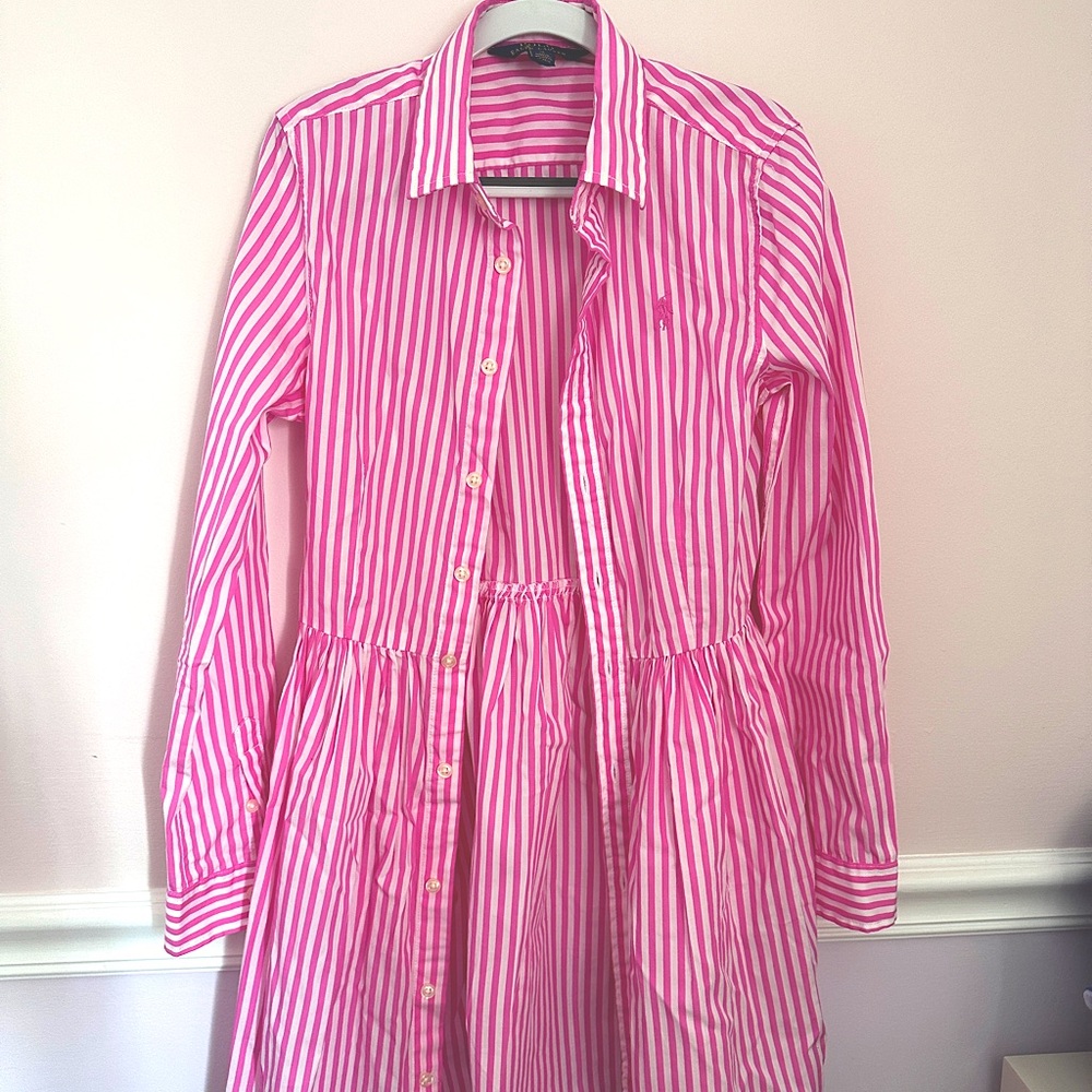 Ralph Lauren - NWOT- kids Size 12 -pink and white stripes